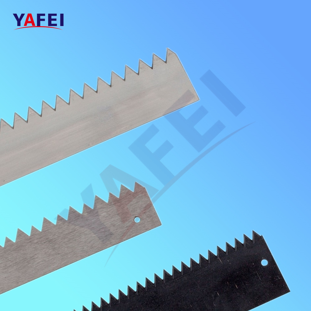 Flow Wrapping Serrated Knives and Blades